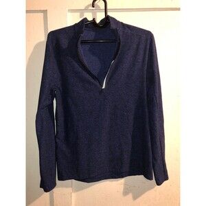 Lululemon Surge Warm 1/2 Zip Size S Heathered Moroccan Blue/Blk